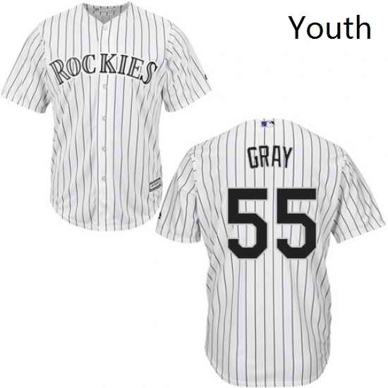 Youth Majestic Colorado Rockies 55 Jon Gray Replica White Home Cool Base MLB Jersey